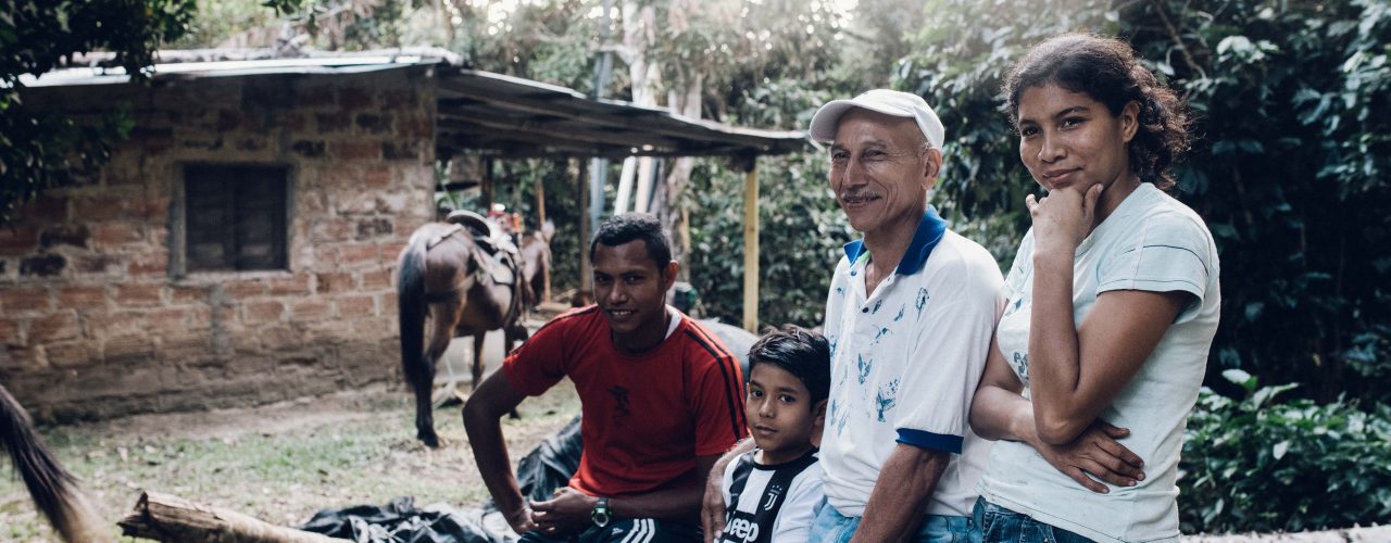 Farmer Victor together with his family in Santa Marta, Colombia